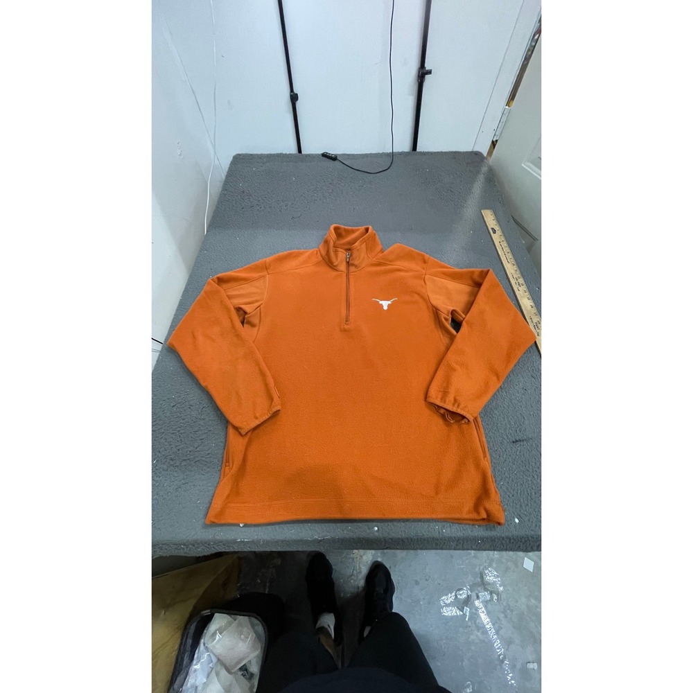 Antigua Quarter Zip Fleece Men S Orange Fair Texas Longhorns NCAA Pullover